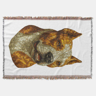 Pitbull Dog Portrait Throw Blanket