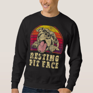 Pitbull Dog Resting Pit Faces Cute Vintage Pitbull Sweatshirt