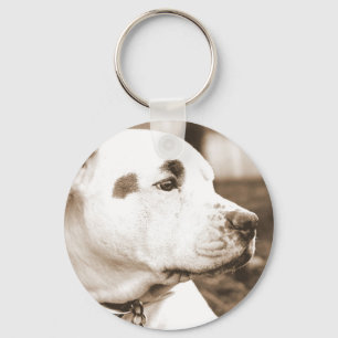 pitbull dog sepia colour hate deed not breed keychain