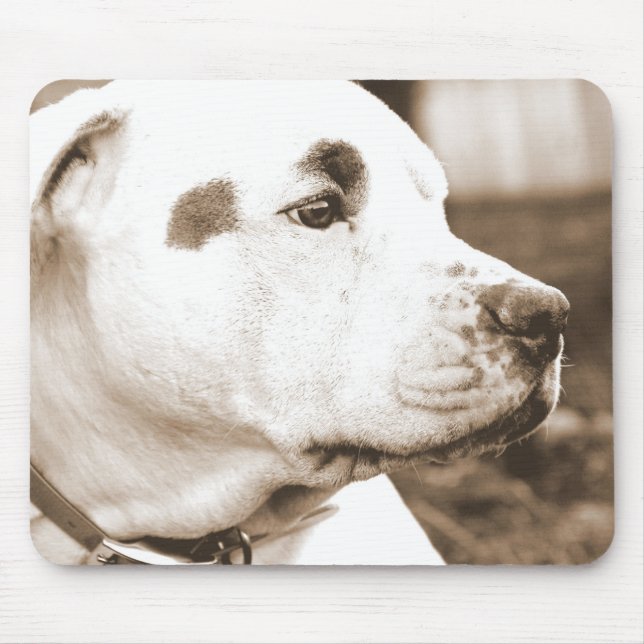 pitbull dog sepia colour hate deed not breed mouse pad (Front)