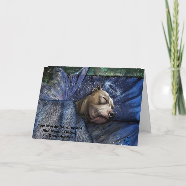 Pitbull Dog Sympathy Loss Condolence Note Card (Front)