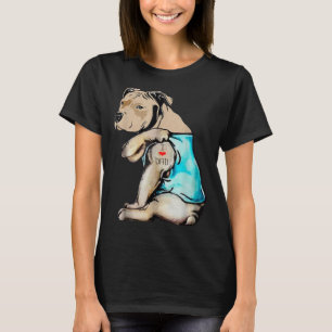 Pitbull Dog Tattoo I Love Mom Mother's Day Gift T- T-Shirt