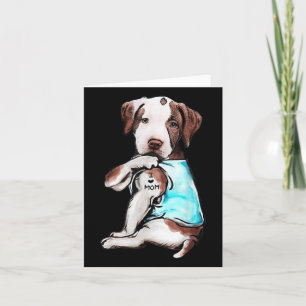 Pitbull Dog Tattoo I Love Mom Mothers Day Lover  Card