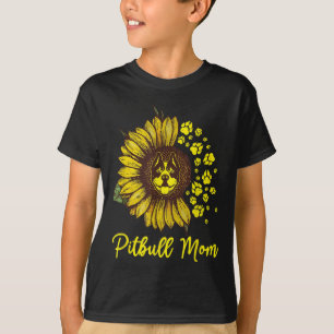 Pitbull Dog Tattoo I Love Mom Tattooed Lover Mothe T-Shirt
