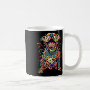 Pitbull Dog Tattooed Colourful Tattooed Dog Mom  Coffee Mug