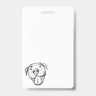pitbull drawing simple dog lovers black white badge