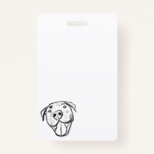 pitbull drawing simple dog lovers black white badge