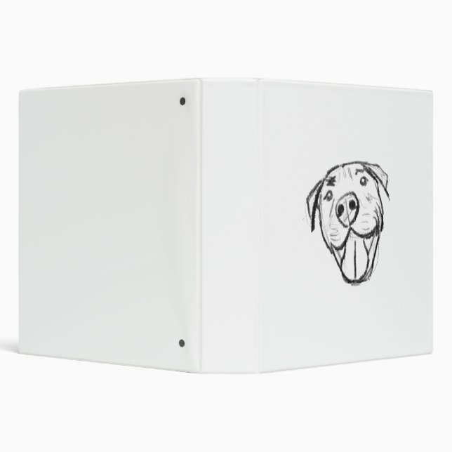 pitbull drawing simple dog lovers black white binder (Background)