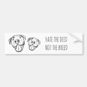 pitbull drawing simple dog lovers black white bumper sticker
