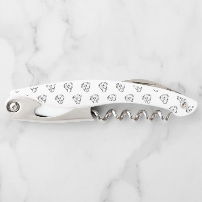 pitbull drawing simple dog lovers black white corkscrew (Front)