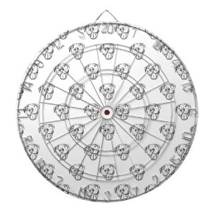 pitbull drawing simple dog lovers black white dartboard