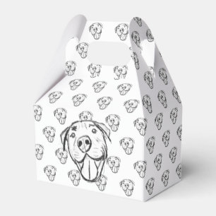 pitbull drawing simple dog lovers black white favor box