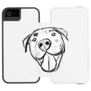 pitbull drawing simple dog lovers black white incipio watson™ iPhone 5 wallet case