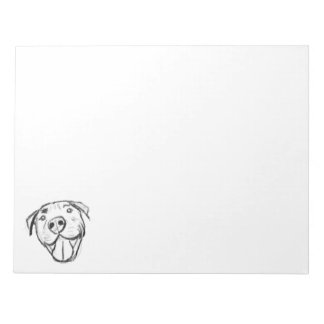 pitbull drawing simple dog lovers black white notepad