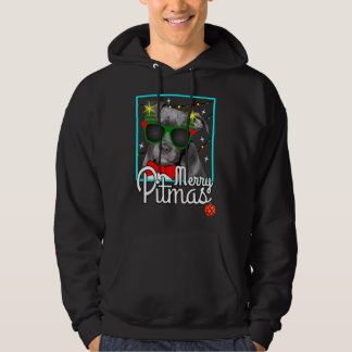 Pitbull Funny Pit Bull Dog Christmas Merry Pitmas Hoodie