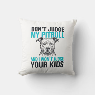 Pitbull Funny Quote Vintage Engraving Dog Design_1 Throw Pillow