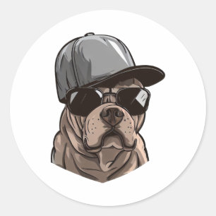 Pitbull Gangster Classic Round Sticker