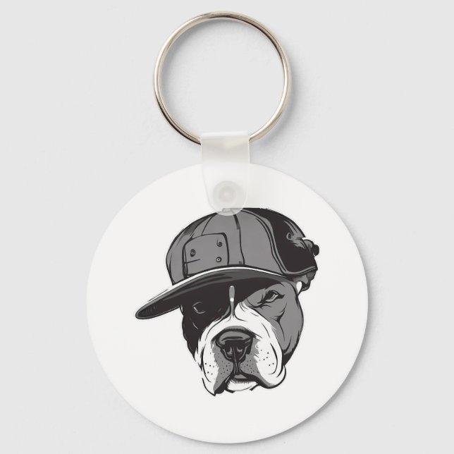 Pitbull Gangster Keychain (Front)