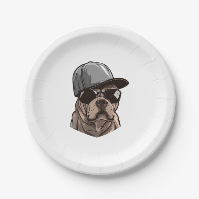 Pitbull Gangster Paper Plate (Front)