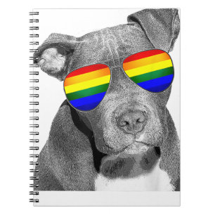 Pitbull Gay Pride Dog Clothing LGBT Funny Gift Rai Notebook