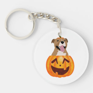 Pitbull Halloween Keychain