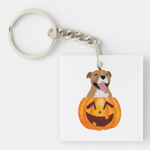 Pitbull Halloween  Keychain
