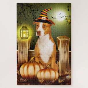 Pitbull Halloween puzzle puzzle