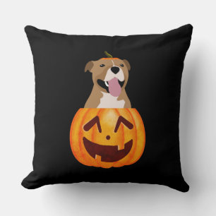 Pitbull Halloween  Throw Pillow