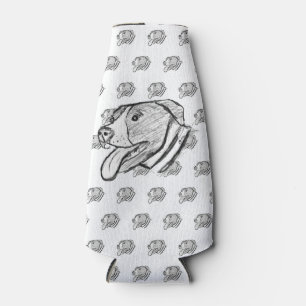pitbull hand drawn photo dog animal lover bottle cooler