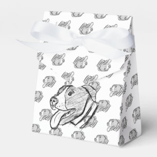 pitbull hand drawn photo dog animal lover favor box