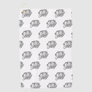 pitbull hand drawn photo dog animal lover  golf towel