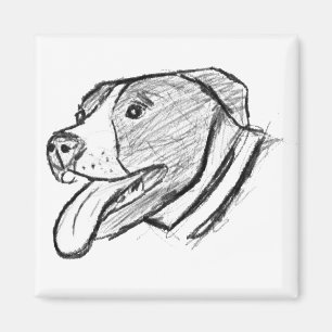 pitbull hand drawn photo dog animal lover magnet