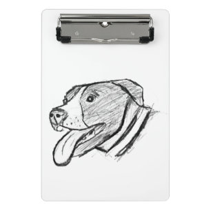 pitbull hand drawn photo dog animal lover  mini clipboard