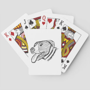 pitbull hand drawn photo dog animal lover  playing cards