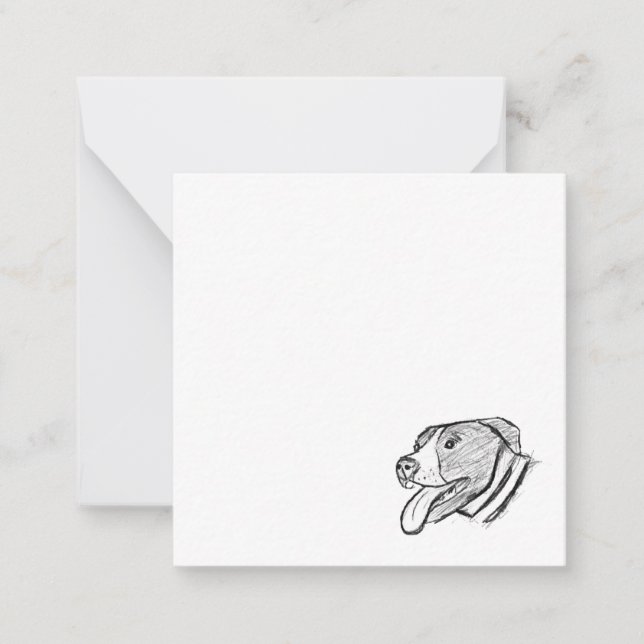 pitbull hand drawn photo dog animal lover poster card (Front)