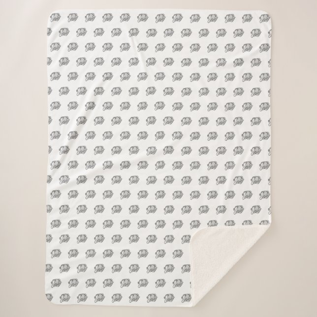 pitbull hand drawn photo dog animal lover sherpa blanket (Front)