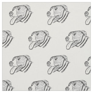 pitbull hand drawn photo dog animal lover simple fabric