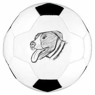 pitbull hand drawn photo dog animal lover soccer ball