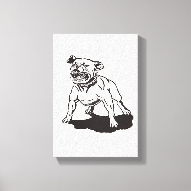 Pitbull Hand Painted by Mark Elsen Canvas Print (Front)
