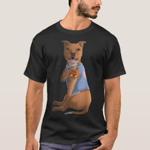 Pitbull I Love Mom Tattoo Dog Funny Mother's Day G T-Shirt