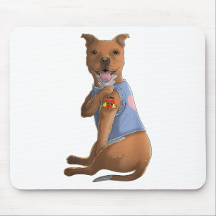 Pitbull I Love Mom Tattoo Dog Shirt Funny Mothers  Mouse Pad