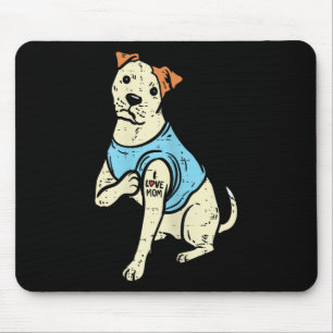Pitbull I Love Mom Tattoo Pittie Dog Lover Owner W Mouse Pad