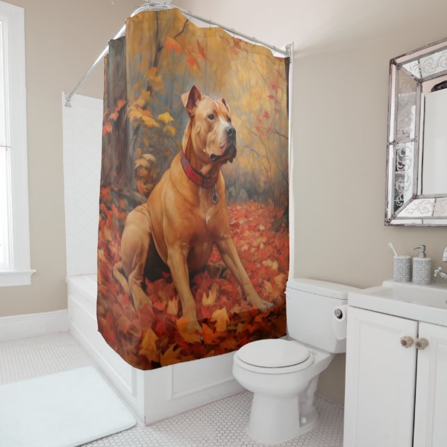 Pitbull in Autumn Leaves Fall Inspire  (In Situ)