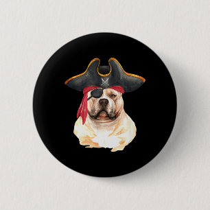 Pitbull In Pirate Costume Halloween Dog Lovers 2 Inch Round Button
