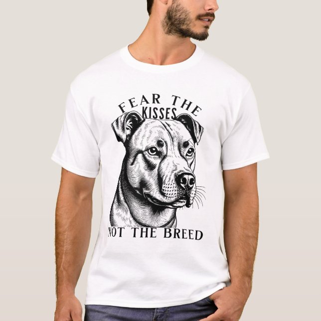 Pitbull Kisses - Funny Pitbull T-Shirt (Front)