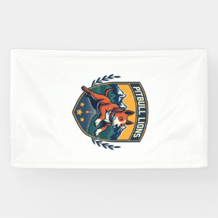 Pitbull Lions Vintage Mascot Sports Badge Vector D Banner