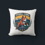 Pitbull Lions Vintage Mascot Sports Badge Vector D Throw Pillow<br><div class="desc">Pitbull Lions Vintage Mascot Sports B</div>