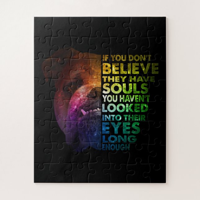 Pitbull looked Into Their Eyes Long Enough Dogs Jigsaw Puzzle (Vertical)