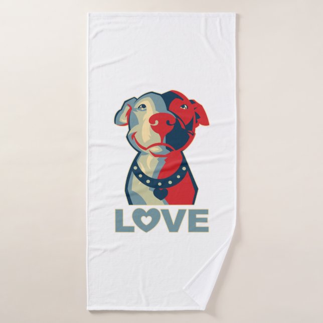 Pitbull - LOVE Bath Towel (Bath Towel)