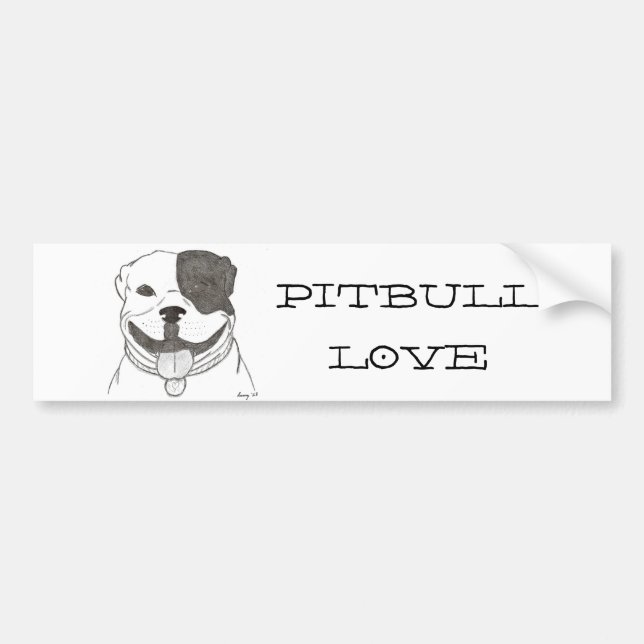 Pitbull Love Bumper Sticker (Front)